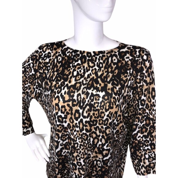 Talbots 2X ❤NEW❤ Lovely Merino Wool Lightweight Animal Print Women’s Sweater - Picture 3 of 9